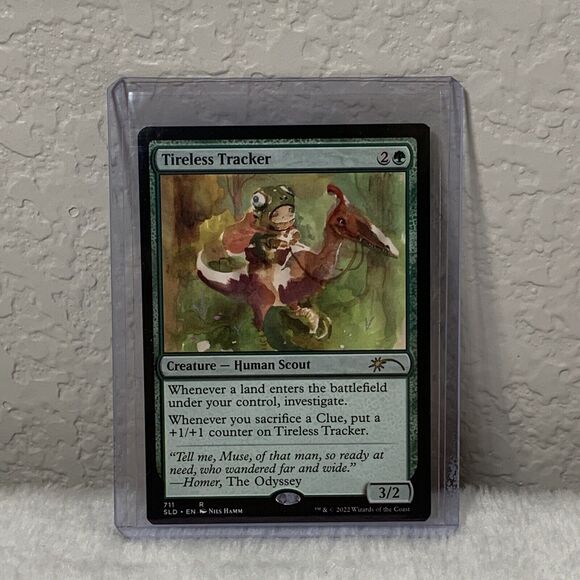 Tireless Tracker BONUS ART 711 NM Nils Hamm MTG Secret Lair Non Foil Watercolor - Picture 1 of 2